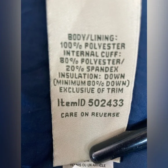 L.L. Bean Vintage Women’s Small DownTek Puffer Jacket Navy Blue Fitted Hooded - Picture 9 of 10